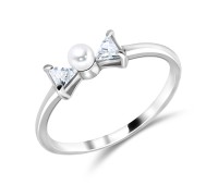 Cute Pearl Silver Ring NSR-600D